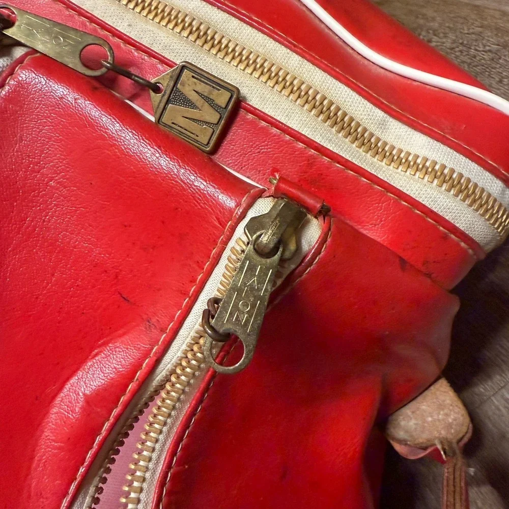 Vintage Houston Open‎ Golf Coca Cola Leather Duffel Bag Red White 50s 60s Talon